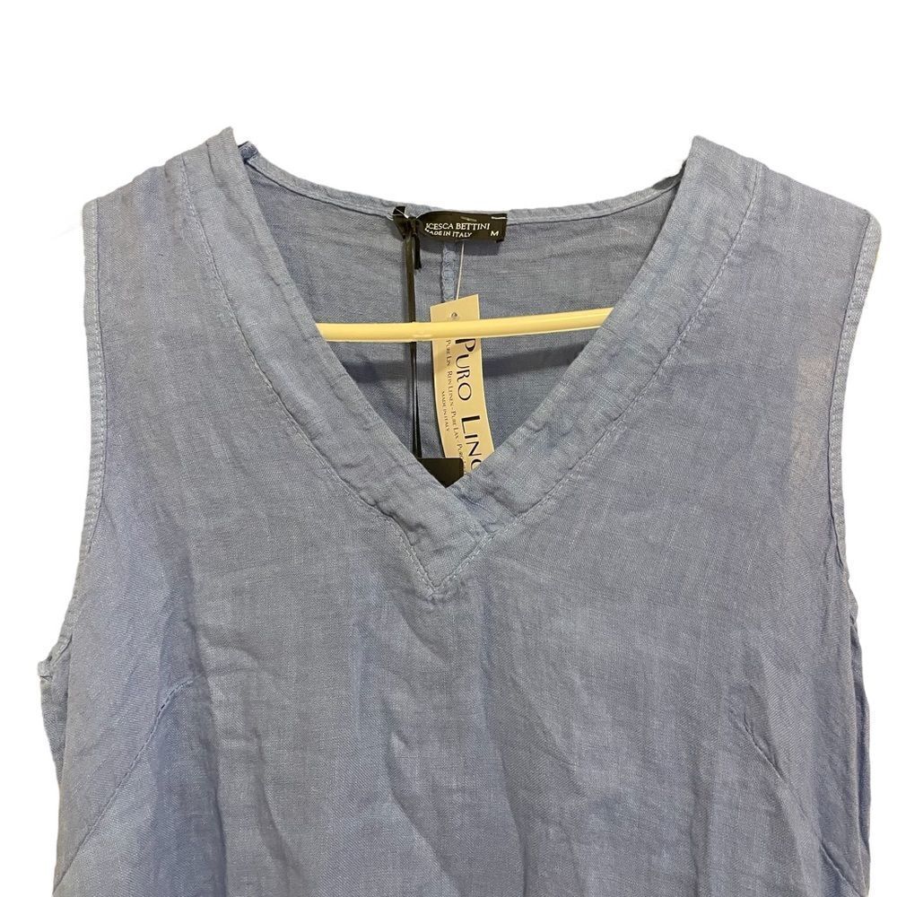 Relaxed V-Neck Midi Dress in Dusty Blue - Unbranded - Picture 3 of 8